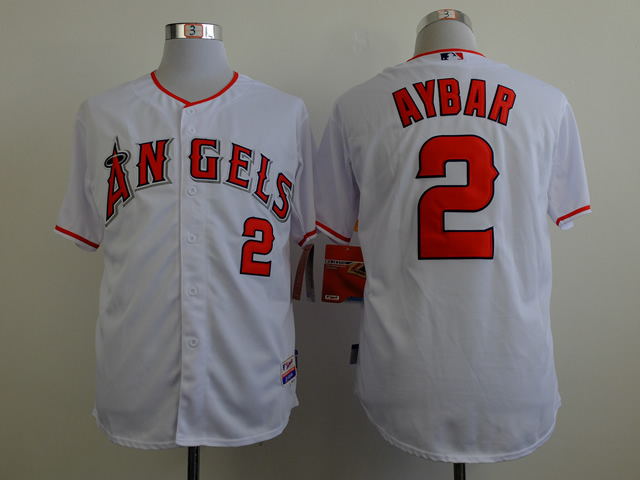 Men Los Angeles Angels #2 Aybar White MLB Jerseys->los angeles angels->MLB Jersey